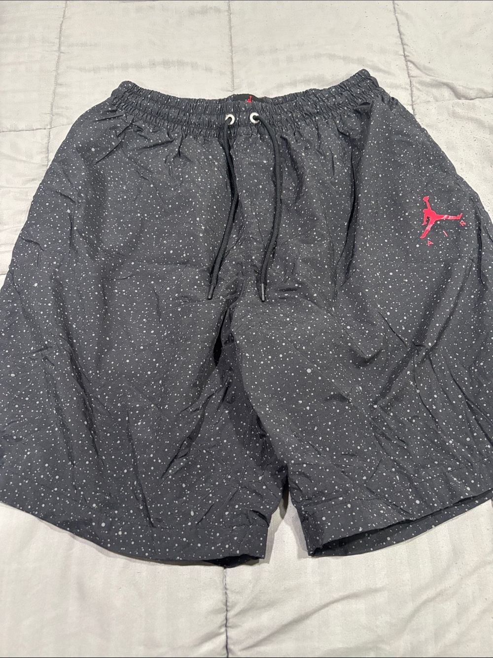 Jordan Black Speckled Shorts with Pink Jumpman